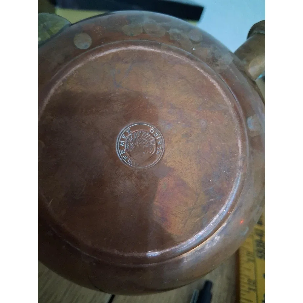 Vintage OrfeMex Mexico Copper Brass Stacking Teapot Set With‎ Bell Kitchen wares